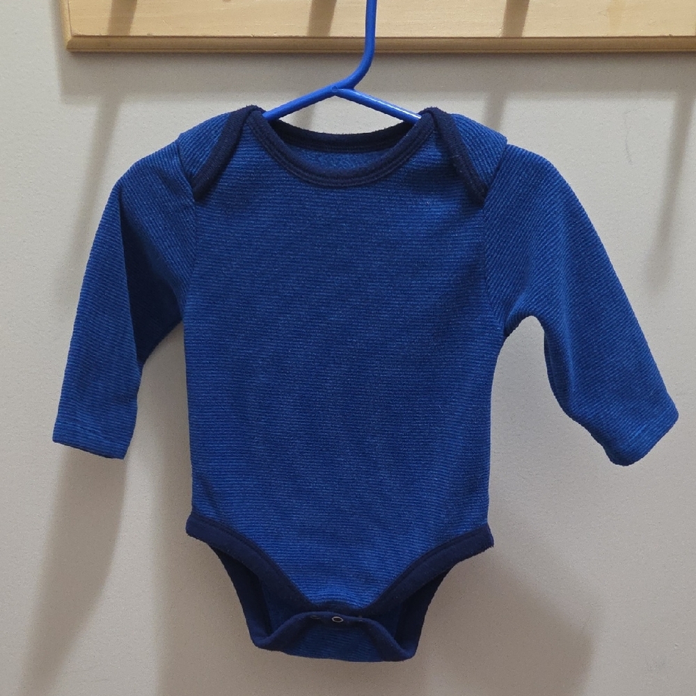 MEC Navy Long Sleeve Fleece Baby Bodysuit